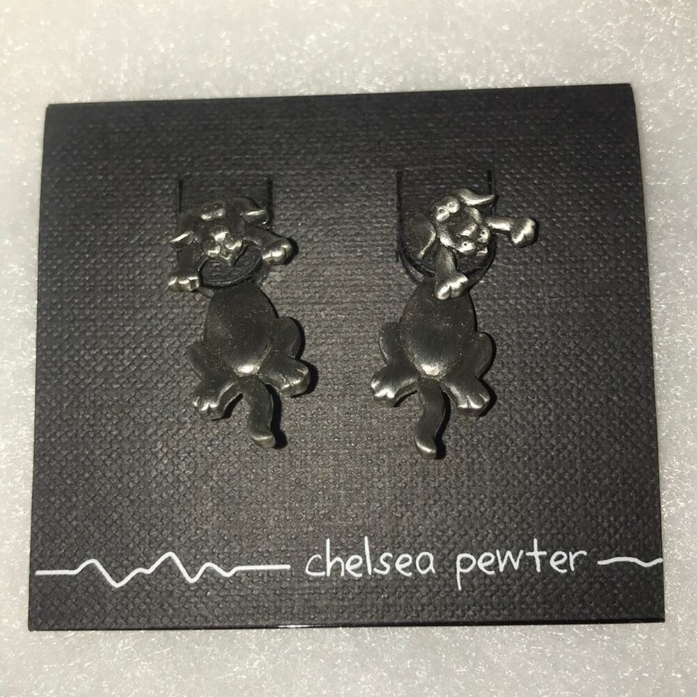 Pewter Dog Earrings - Picture 2 of 4